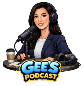 gee hosting her podcast show
